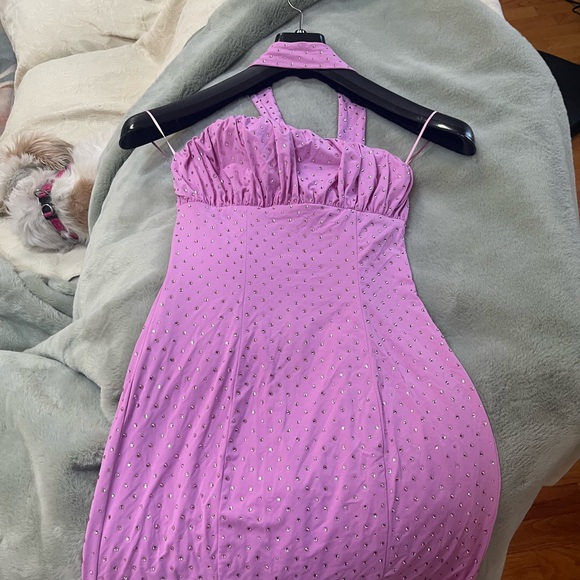 Nana Jaqueline nwt lilac gem dress with back bow and 2 gloves - Picture 12 of 12